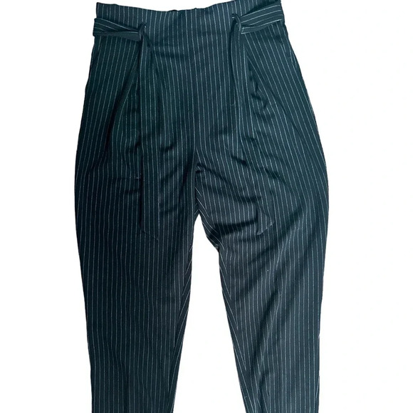 Charlotte Russe Pants - Charlotte Russe Black and white Striped Paperbag pants (E2)